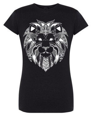 T-Shirt damski fajny nadruk głowa LEW r.XL