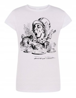 T-Shirt damski fajny nadruk KAPELUSZNIK r.M