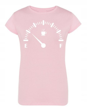 T-Shirt damski fajny nadruk KAWA PALIWO r.L