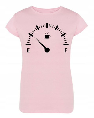T-Shirt damski fajny nadruk KAWA PALIWO r.L
