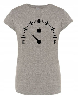 T-Shirt damski fajny nadruk KAWA PALIWO r.M