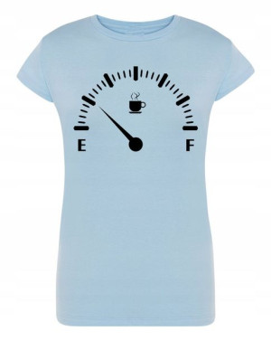 T-Shirt damski fajny nadruk KAWA PALIWO r.S