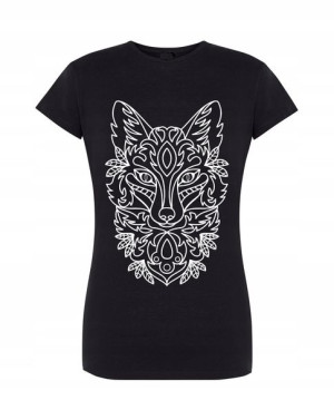 T-Shirt damski fajny nadruk Lis r.M