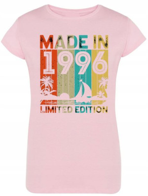 T-Shirt damski fajny nadruk Made in 1996 r.XL