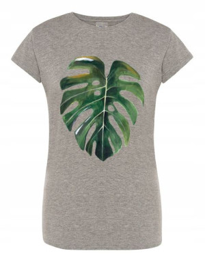 T-Shirt damski fajny nadruk MONSTERA r. XL