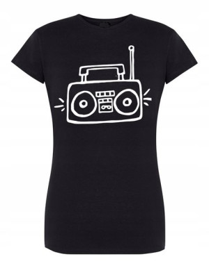 T-Shirt damski fajny nadruk RADIO Rozm.XL