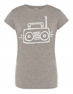 T-Shirt damski fajny nadruk RADIO Rozm.XXL