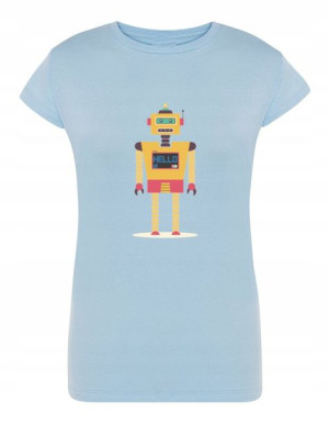 T-Shirt damski fajny nadruk ROBOT r.L