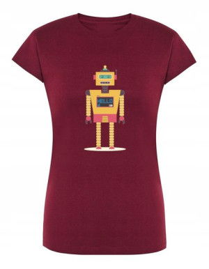 T-Shirt damski fajny nadruk ROBOT r.L