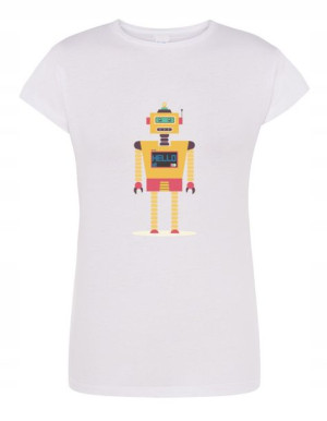 T-Shirt damski fajny nadruk ROBOT r.L