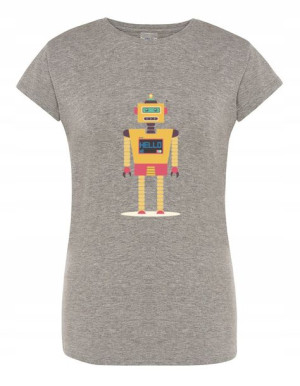 T-Shirt damski fajny nadruk ROBOT r.XL