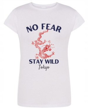 T-Shirt damski fajny nadruk Smok Tokio r.M