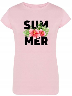 T-Shirt damski fajny nadruk SUMMER Rozm.XL