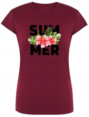 T-Shirt damski fajny nadruk SUMMER Rozm.XL