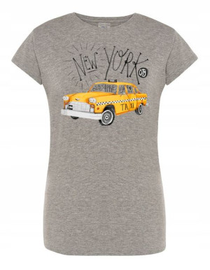 T-Shirt damski fajny nadruk Taxi Nowy Jork r.XL