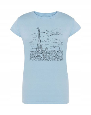 T-Shirt damski fajny nadruk Wieża Eiffla r.L
