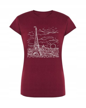 T-Shirt damski fajny nadruk Wieża Eiffla r.M