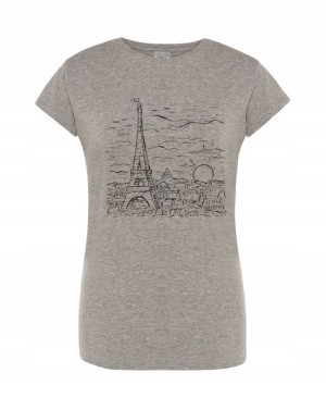 T-Shirt damski fajny nadruk Wieża Eiffla r.M
