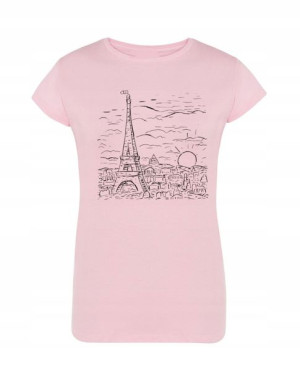 T-Shirt damski fajny nadruk Wieża Eiffla r.M