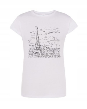 T-Shirt damski fajny nadruk Wieża Eiffla r.S
