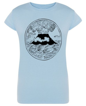 T-Shirt damski fajny nadruk WULKAN r.L