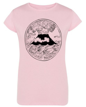 T-Shirt damski fajny nadruk WULKAN r.XXL