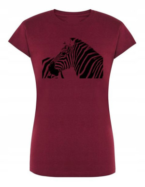 T-Shirt damski fajny nadruk ZEBRA Rozm.XXL