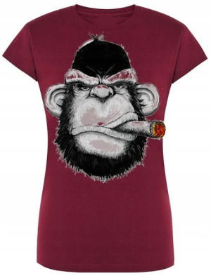 T-Shirt damski Goryl z Cygarem Rozm.S