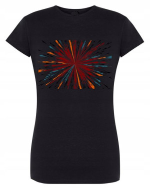 T-Shirt damski kolorowy nadruk Abstrakcja r.M