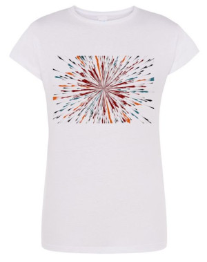 T-Shirt damski kolorowy nadruk Abstrakcja r.M