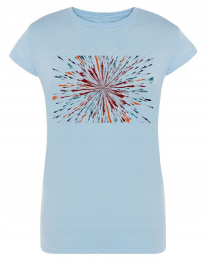 T-Shirt damski kolorowy nadruk Abstrakcja r.S