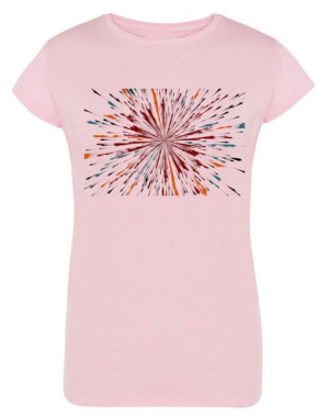 T-Shirt damski kolorowy nadruk Abstrakcja r.XL