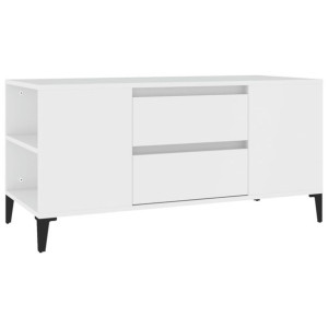 Szafka pod TV, biała, 102x44,5x50 cm, materiał drewnopochodny