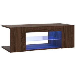 Szafka TV z oświetleniem LED, brązowy dąb, 90x39x30 cm