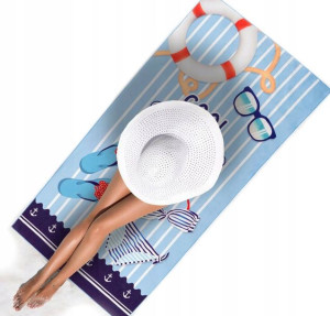 Ręcznik Koc Plażowy Szybkoschnący 87x170cm Blue