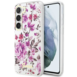 Etui Guess GUHCS23SHCFWST Samsung Galaxy S23 biały/white hardcase Flower Co