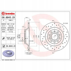 Tarcza Brembo Xtra Audi A6 2.0-3.2 05.04-08.11 08.