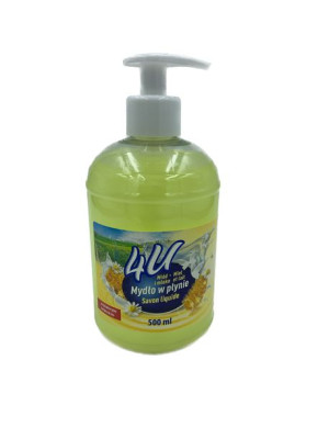 4U Mydło w płynie mleko i miód z pompką, 500ml
