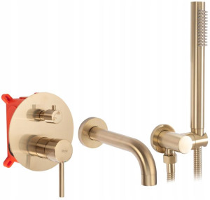 Bateria wannowa LUNGO ZŁOTA BRUSH GOLD + BOX REA