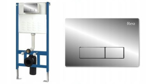 Zestaw 6w1 Slim 9cm Stelaż Podtynkowy WC H Chrom