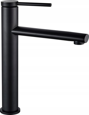 Bateria umywalkowa OVAL Wysoka Black Czarna - REA