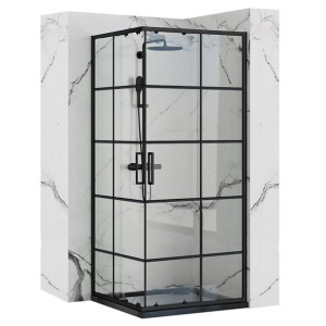 Kabina prysznicowa Concept Double Czarna 90x90 REA