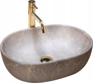 Umywalka Ceramiczna Nablatowa LARA BEIGE - Rea