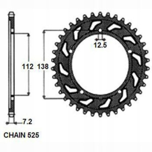 Zębatka tylna stal HONDA CB, CBF, CBR, VT, XL 500-