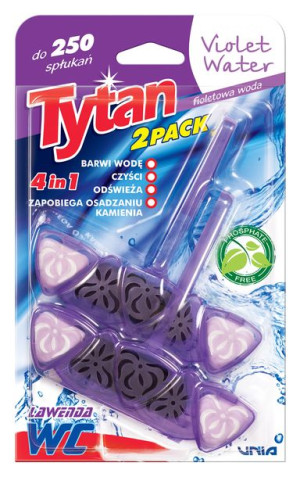 TYTAN Zawieszka do WC CZTEROFUNKCYJNA BARWIĄCA WODĘ Violet Water 2x 40g
