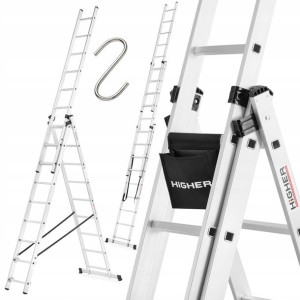 DRABINA ALUMINIOWA 3x9 HIGHER na schody + GRATIS