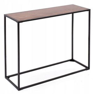 Stolik Konsola Orzech Płyta MDF, Stal, 90cm