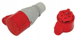 Gniazdo 16A/400V 3P+N+Z szare