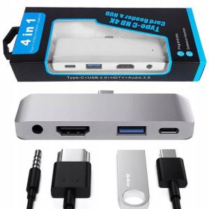 HUB USB-C 3.0 4w1 hdmi 4k usb c jack 4.5