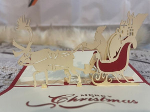 Kartka świąteczna 3D Merry Christmas mikołaj